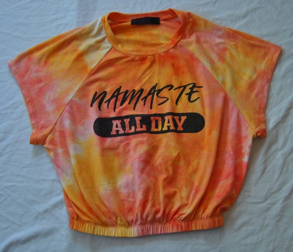 Namaste All Day Tie Dye Crop Top Large